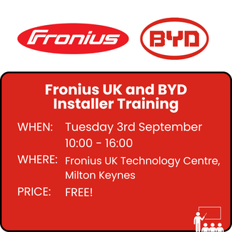 Fronius UK and BYD Installer Training - 03/09/24