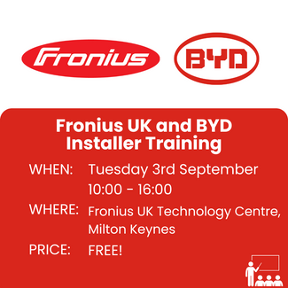 Fronius UK and BYD Installer Training - 03/09/24