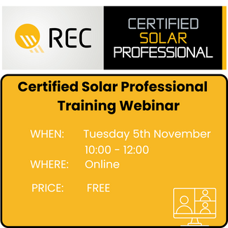 REC Certified Solar Professional Training - 05/11/24